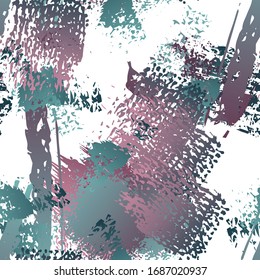 Spray Seamless Pattern. Fashion Concept. Distress Print. Maroon, Gray Illustration. Urban Surface Textile. Ink Stains. Spray Paint. Splash Blots. Artistic Creative Vector Background.