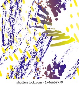 Spray Seamless Pattern. Fashion Concept. Distress Print. Color, Bright Illustration. Army Surface Textile. Ink Stains. Spray Paint. Splash Blots. Artistic Creative Vector Background.