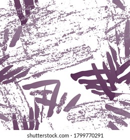 Spray Seamless Pattern. Fashion Concept. Distress Print. Pink, Purple Illustration. Urban Surface Textile. Ink Stains. Spray Paint. Splash Blots. Artistic Creative Vector Background.