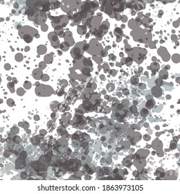 Patrón sin foco. Concepto de moda. Impresión por problemas. Ilustración en blanco y negro. Graffiti Surface Textile. Manchas De Tinta. Pintura de pulverización. Splash Blots. Fondo artístico de vectores creativos.