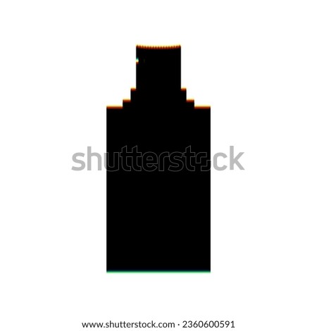 Spray sign. Black Icon with vertical effect of color edge aberration at white background. Illustration.
