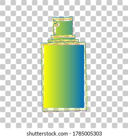 Spray sign. Blue to green gradient Icon with Four Roughen Contours on stylish transparent Background. Illustration.