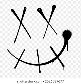 spray smile face graffiti style