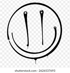 Estilo del graffiti de la cara de la sonrisa del aerosol