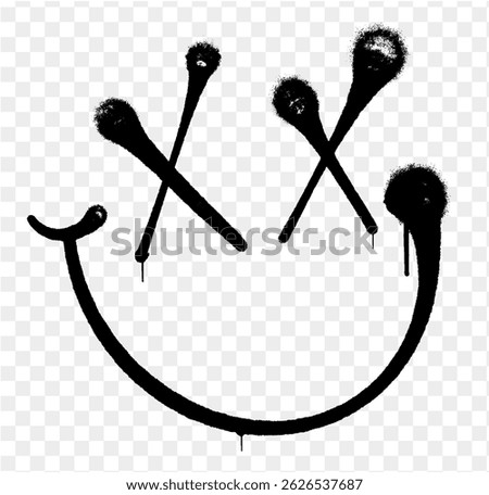spray smile face graffiti style