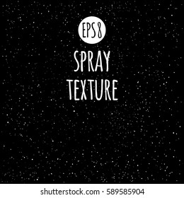 Spray, splash texture vector background. Night sky, cosmic background. Tiny chaotic uneven spots, dots, specks, flecks, stars, flakes. Grunge monochrome template.