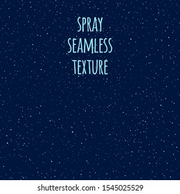 Spray, splash, uneven dots seamless texture vector background. Tiny small uneven spots, specks, blue sparks, flecks, stars, splatter. Chaotic neon dust particles pattern. Night sky, cosmic template.