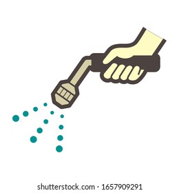 Spray or sprayer vector icon. Include nozzle for spraying liquid, water or chemical i.e. herbicide, pesticide, insecticide or fertilizer for farmer, worker using in agriculture farm, field and garden.