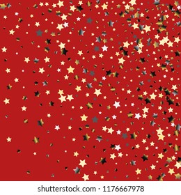 Spray of stars. Isolated gradient celestial elements. Platinum chrome metal glitter. Holiday celebration luminous vector background for celebration decorations,  flyers, posters.