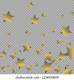 Spray of stars. Isolated gradient celestial elements. Platinum chrome metallic gloss. Holiday celebration luminous vector background for celebration decorations,  flyers, posters.