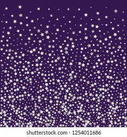 Spray of stars. Isolated gradient celestial elements. Pearl nacre shine. Festive iridescent holographic effect vector background for celebration decorations, flyers, posters.