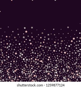 Spray of stars. Isolated gradient celestial elements. Pink purple pearl nacre glitter. Festive iridescent holographic effect vector background for celebration decorations, flyers, posters.