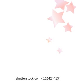 Spray of stars. Isolated gradient celestial elements. Pink purple pearl nacre glitter. Festive iridescent holographic effect vector background for celebration decorations, flyers, posters.