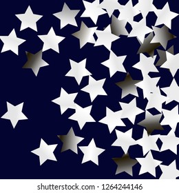 Spray of stars. Isolated gradient celestial elements. Silver metallic gloss. Iridescent festive  celebration vector  background for celebration decorations, flyers, posters.