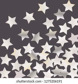 Spray of stars. Isolated gradient celestial elements. Pearl nacre glitter. Holiday celebration luminous vector background for celebration decorations,  flyers, posters.