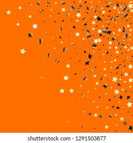 Spray of stars. Isolated gradient celestial elements. Platinum chrome metal shine. Holiday celebration luminous vector background for celebration decorations,  flyers, posters.