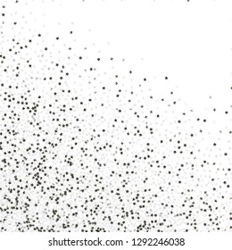 Spray of stars. Isolated gradient celestial elements. Silver metal glitter. Holiday celebration luminous vector background for celebration decorations,  flyers, posters.