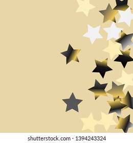 Spray of stars. Isolated gradient celestial elements. Platinum chrome metal shine. Iridescent festive  celebration vector  background for celebration decorations, flyers, posters.
