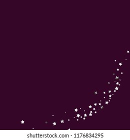 Spray of stars. Isolated gradient stellar elements. Silver metallic gloss. Iridescent festive  celebration vector  background for celebration decorations, flyers, posters.