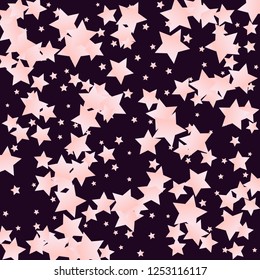 Spray of stars. Isolated gradient stellar elements. Pink purple pearl nacre glitter. Holiday celebration luminous vector background for celebration decorations,  flyers, posters.
