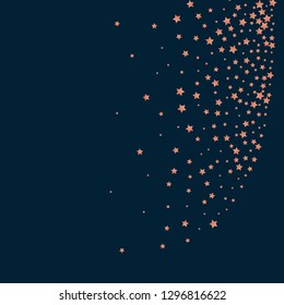 Spray of stars. Isolated gradient stellar elements. Copper metal shine. Festive iridescent holographic effect vector background for celebration decorations, flyers, posters.