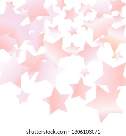 Spray of stars. Isolated gradient stellar elements. Pink purple pearl nacre glitter. Holiday celebration luminous vector background for celebration decoration.