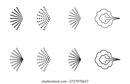 spray steam icon set vector illustration isolated on white background.
