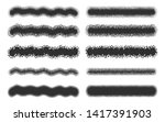Spray strokes set, black airbrushes isolated on white background. Vector illustration.