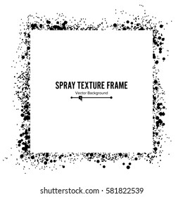 Spray Texture Frame Vector. Grunge Frame For Banner Isolated On White Background.