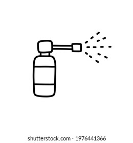 spray for the throat doodle icon, vector illustration