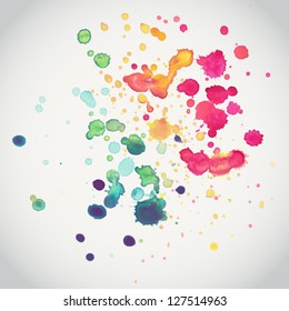Spray Vector Paint, Watercolor Splash Background,colorful Paint Drops Texture