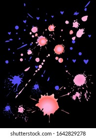 Spray vector paint, watercolor splash background,colorful paint drops texture