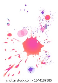 Pintura vectorial de pulverización, fondo de salpicadura de color agua, pintura colorida cae sobre textura