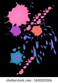 Spray-Vektorillustration, Aquarell-Splash-Hintergrund, bunter Farbton-Tropfen-Struktur