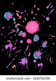 Spray vector paint, watercolor splash background,colorful paint drops texture