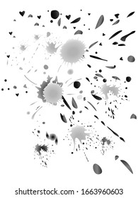 Pintura vectorial de pulverización, fondo de salpicadura de color agua, pintura colorida cae sobre textura