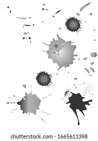 Pintura vectorial de pulverización, fondo de salpicadura de color agua, pintura colorida cae sobre textura