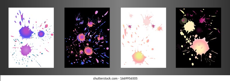Spray vector paint, watercolor splash background, colorful paint drops texture