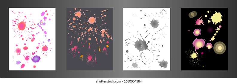 Pintura vectorial de pulverización, fondo de salpicadura de color agua, pintura colorida cae sobre textura