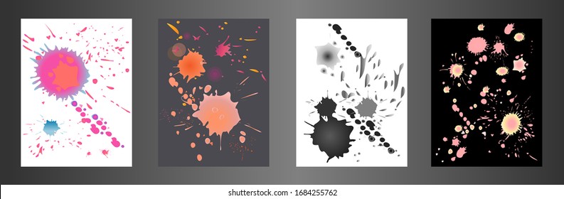 Spray vector paint, watercolor splash background, colorful paint drops texture