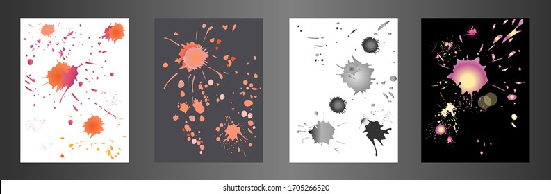 Pintura vectorial de pulverización, fondo de salpicadura de color agua, pintura colorida cae sobre textura