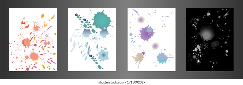 Pintura vectorial de pulverización, fondo de salpicadura de color agua, pintura colorida cae sobre textura