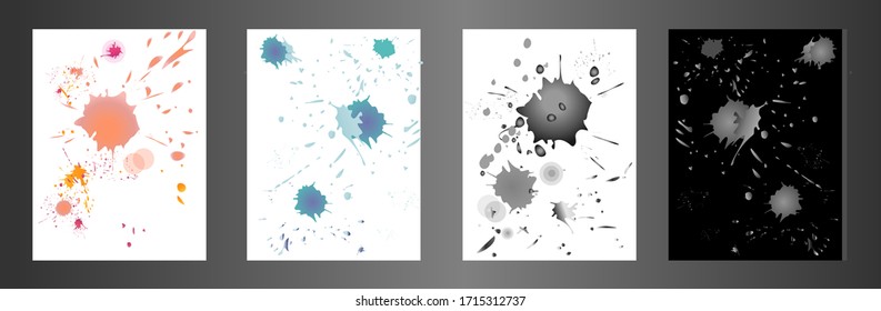 Pintura vectorial de pulverización, fondo de salpicadura de color agua, pintura colorida cae sobre textura