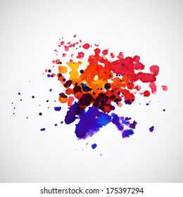 Spray vector paint, watercolor splash background. Colorful paint drops texture 