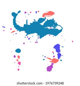 Spray vector paint, watercolor splash background, colorful paint drops texture