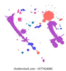 Spray vector paint, watercolor splash background, colorful paint drops texture