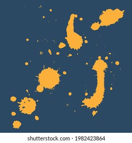 Spray-Vektorgrafik, Aquarellfarben, Splash-Hintergrund. Schmutzige künstlerische Vektordesign-Elemente, Schachteln, Rahmen für Text, Etiketten, Logo. Hipster-Aufkleber, Hintergrund für farbige Grunge-Stempel