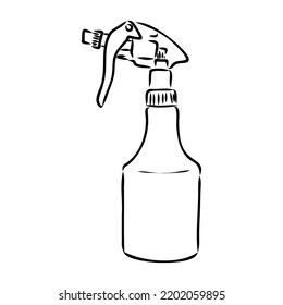 Spray Water Icon Silhouette Illustration. Gardening Vector Graphic Pictogram Symbol Clip Art. Doodle Sketch Black Sign.