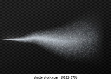 Spray water spray mist for design isolated transparent background. Vector illustration.