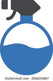 spray with white background. spray is a symbol of professtion .glyph colour icon.
